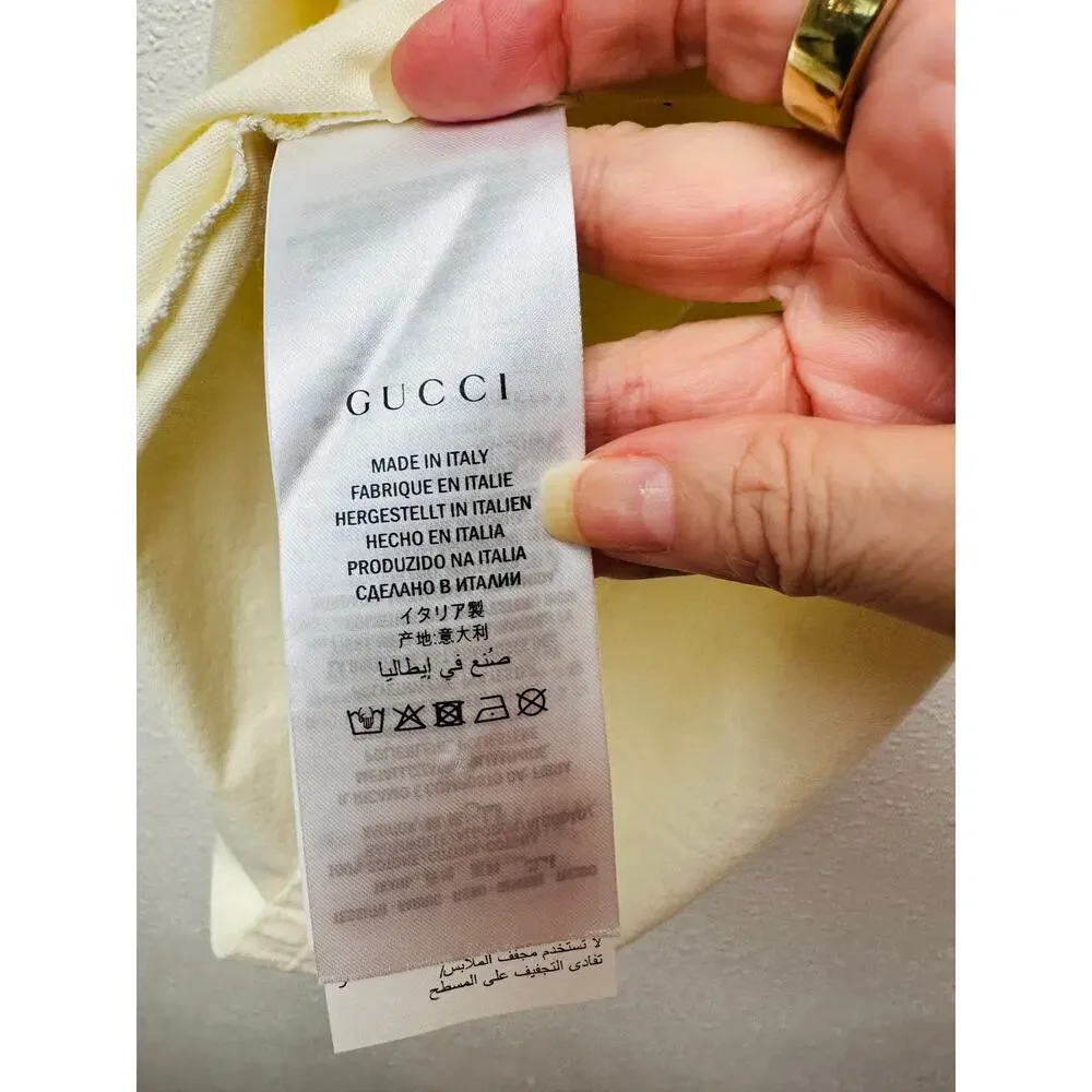 Gucci Sequin Cat Rainbow Logo T-Shirt Cream Unisex US M
